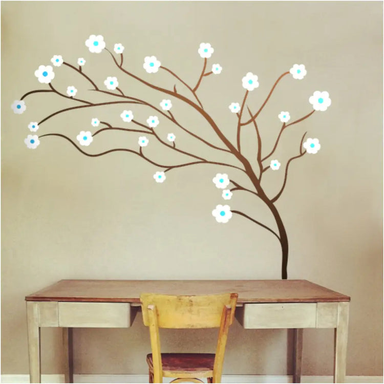 Cherry blossom tree vinyl wall decal by The Simple Stencil creates a relaxing atmosphere anywhere it's placed. 