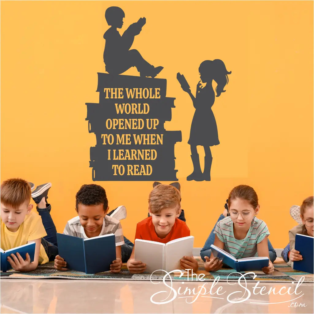 Children Reading Graphic With Quote Decal - Thumbnail 2