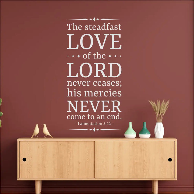 Wall decal with the Bible verse Lamentations 3:22