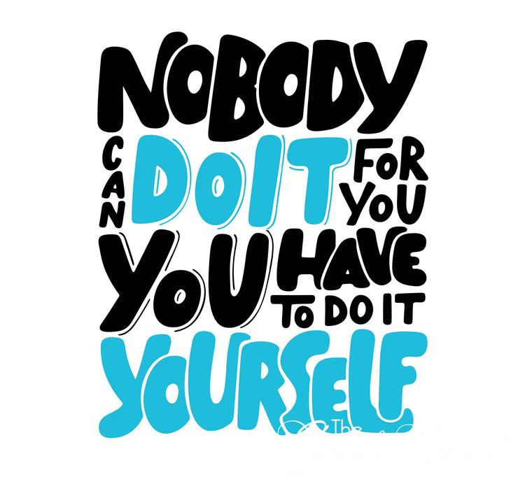 Bold black and turquoise hand-drawn modern typography motivational wall decal for classroom decor do it yourself style