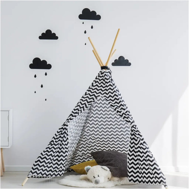 Clouds With Raindrops Wall Decals