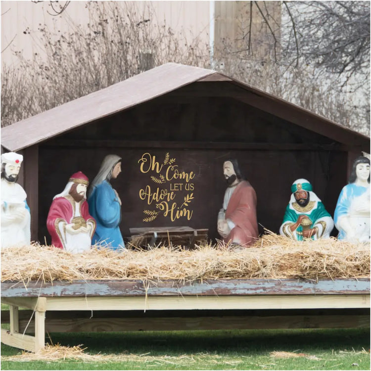 Oh Come Let Us Adore Him | Christmas Wall Decal Display Art