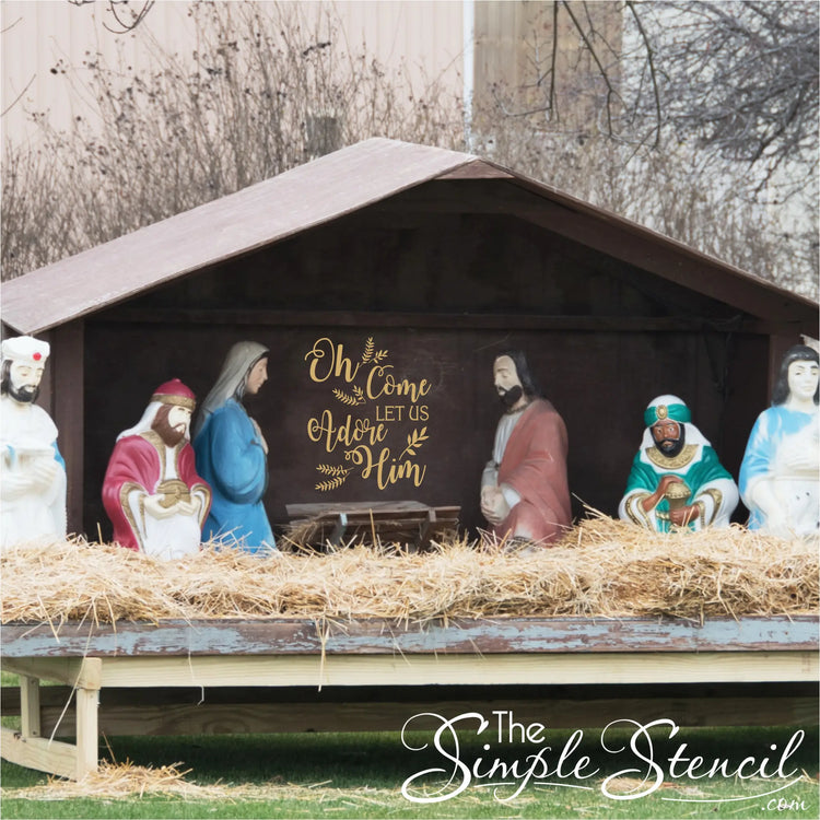 Oh Come Let Us Adore Him | Christmas Wall Decal Display Art