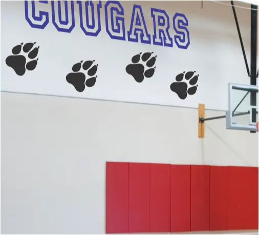 Cougar Wildcat Paws Pawprint Decals Stickers And Stencils For School Walls Windows
