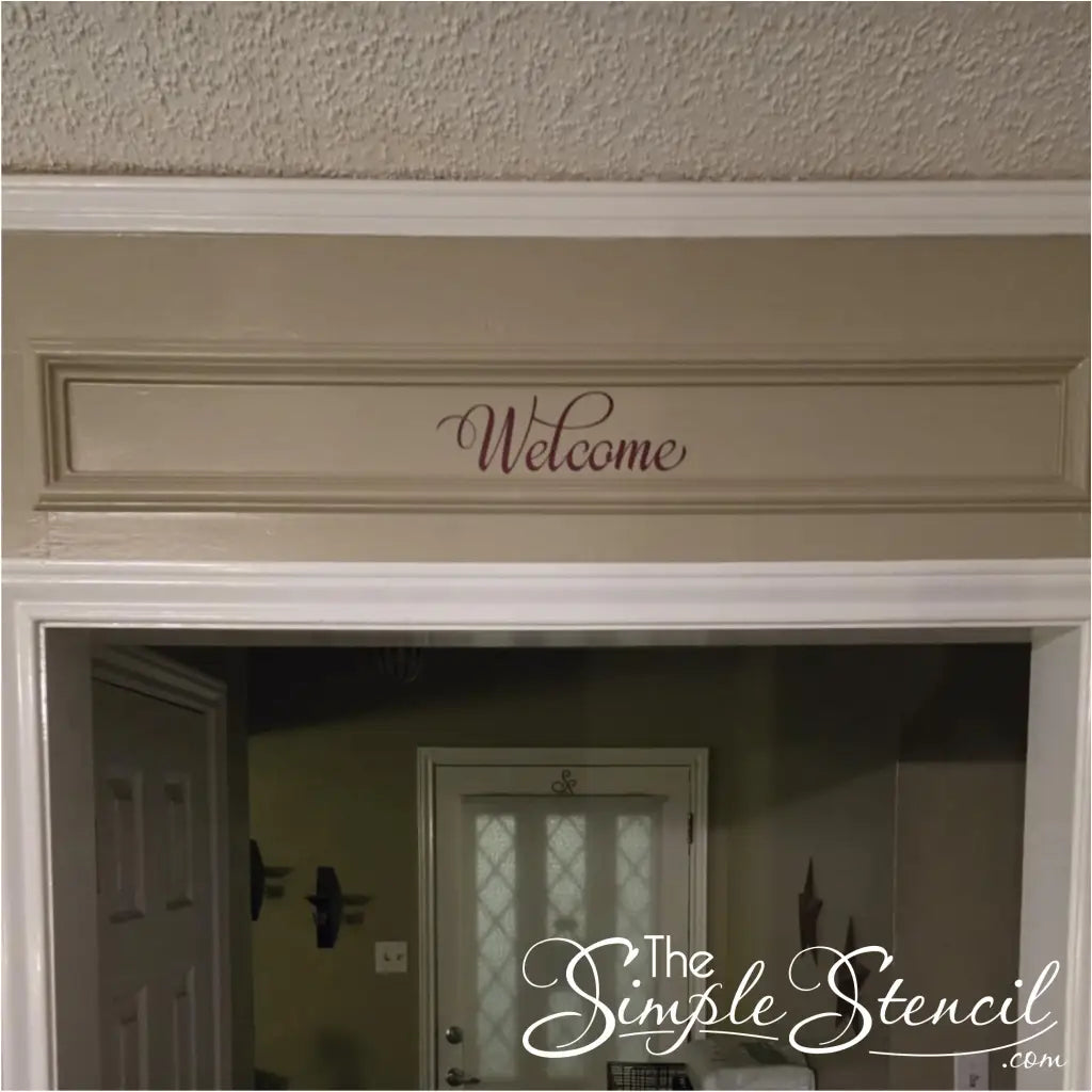 Cursive Script Welcome Decal For Door