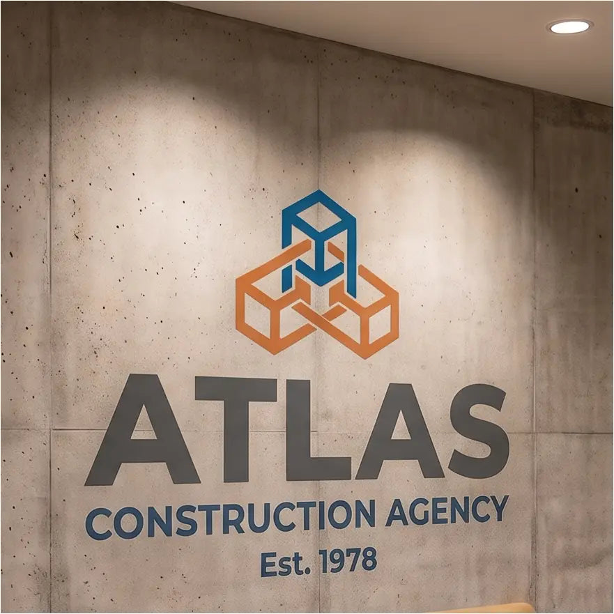 Custom Die Cut Vinyl Logo Wall Decal | Storefront Window Logo Graphics & Corporate Signage