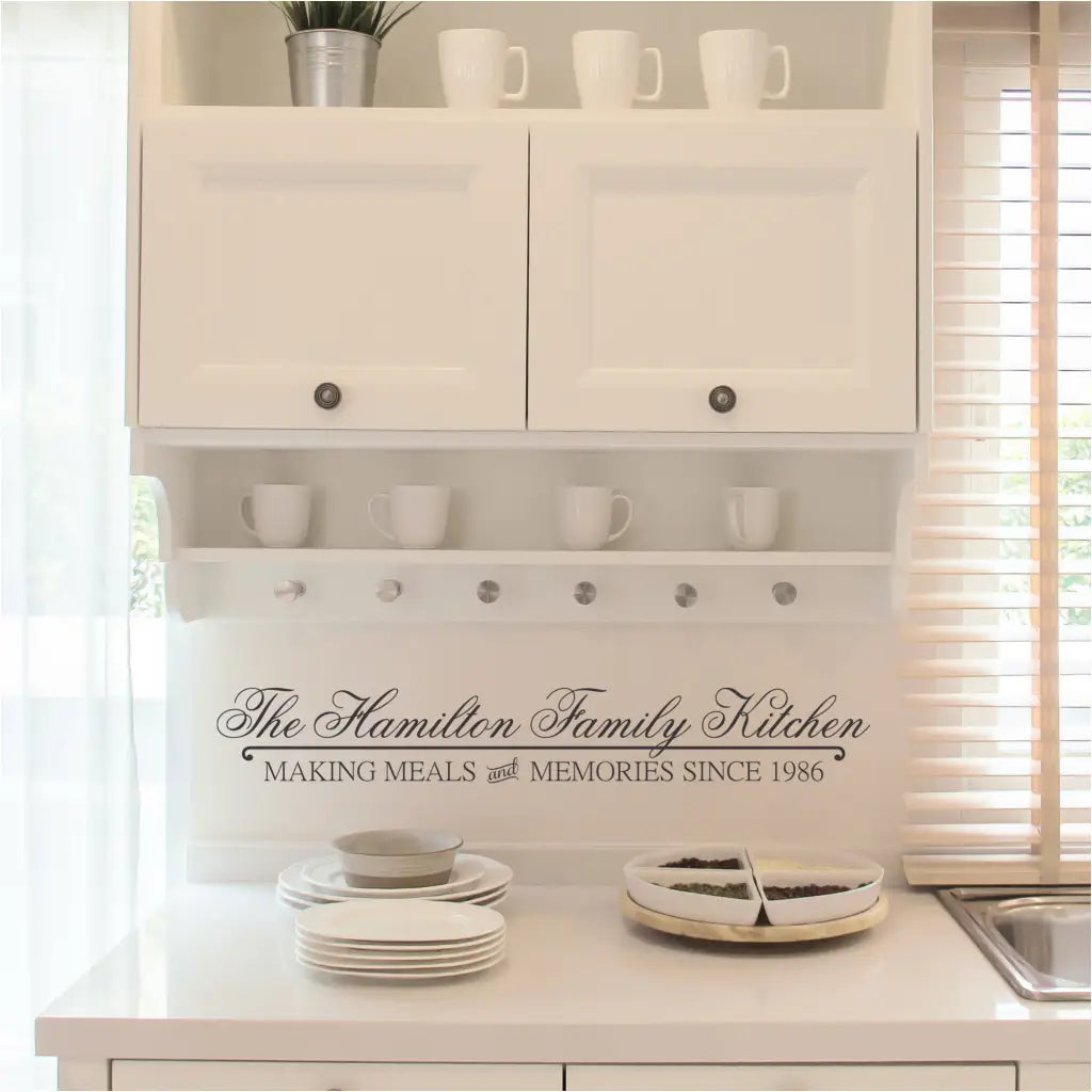 Custom Meals and Memories Family Name Monogram Decal