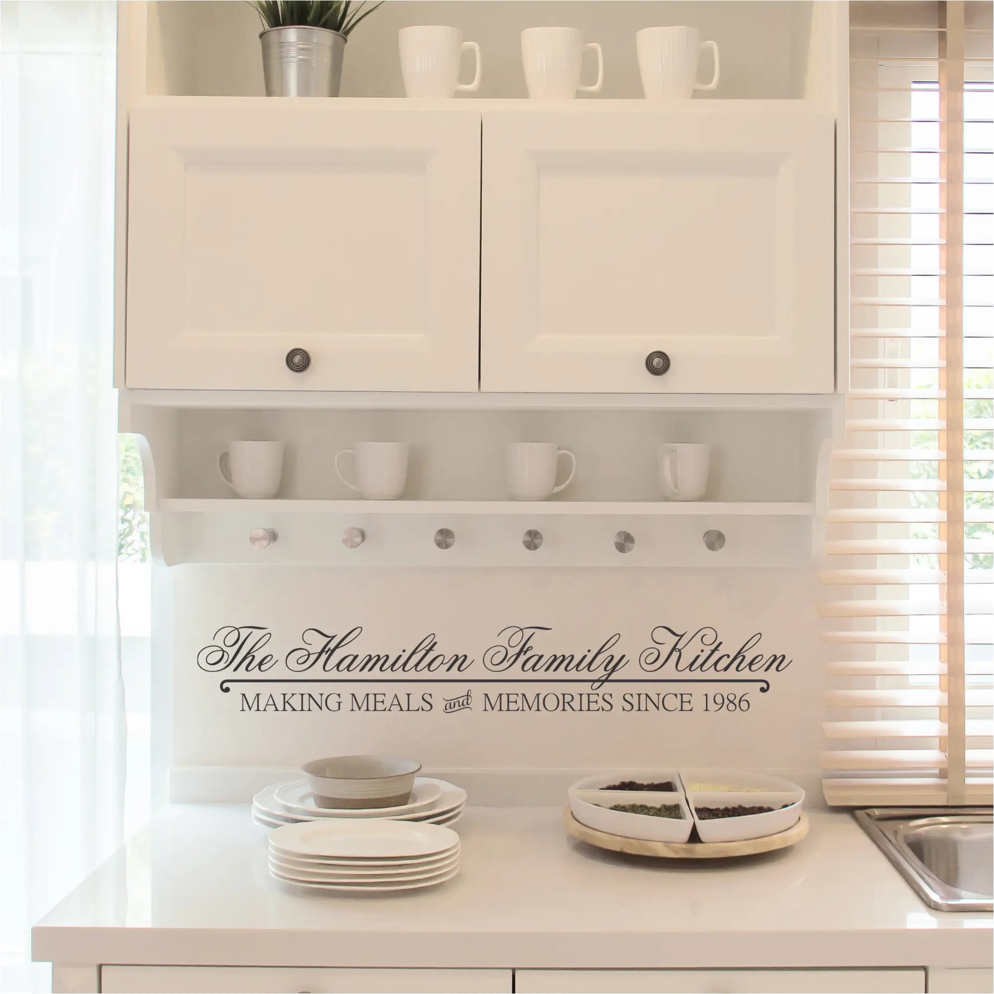 Custom Meals And Memories Family Name Monogram Decal