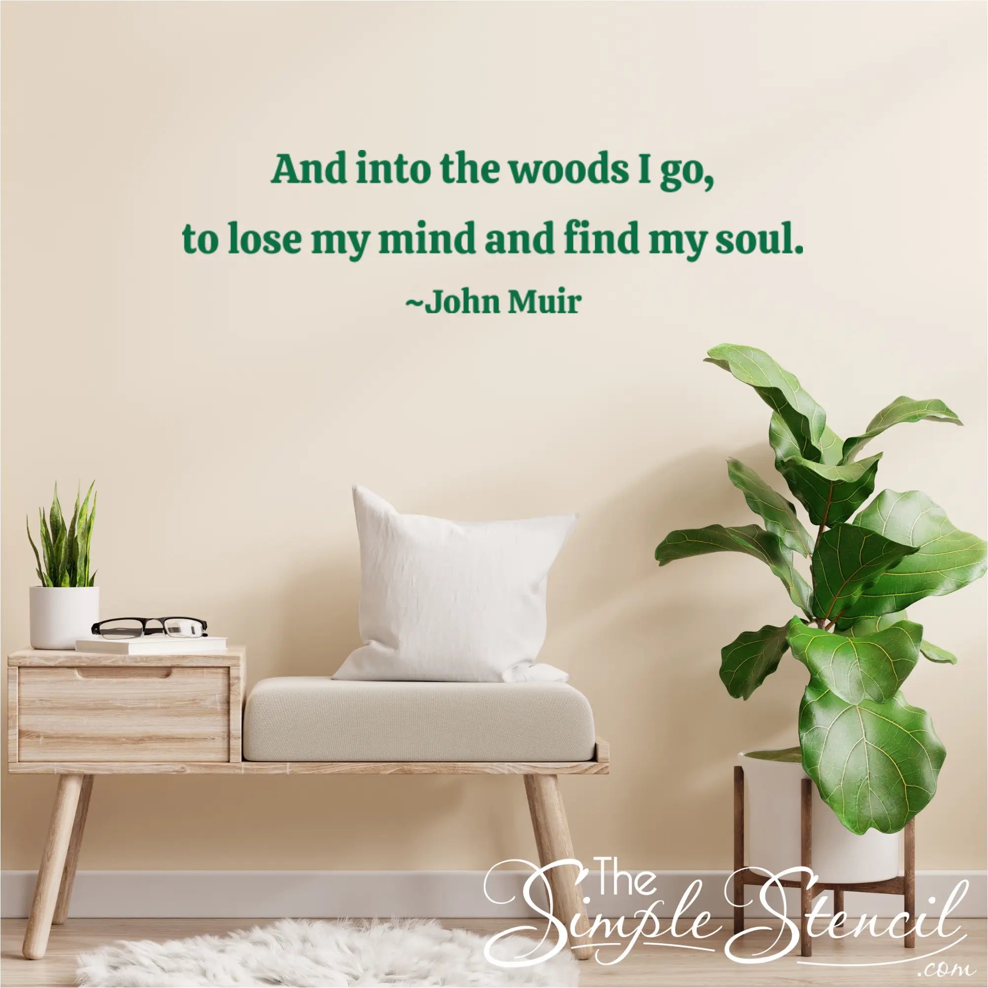 Custom Wall Decal - And into the woods I go, to lose my mind and find my soul. John Muir - Thumbnail 2