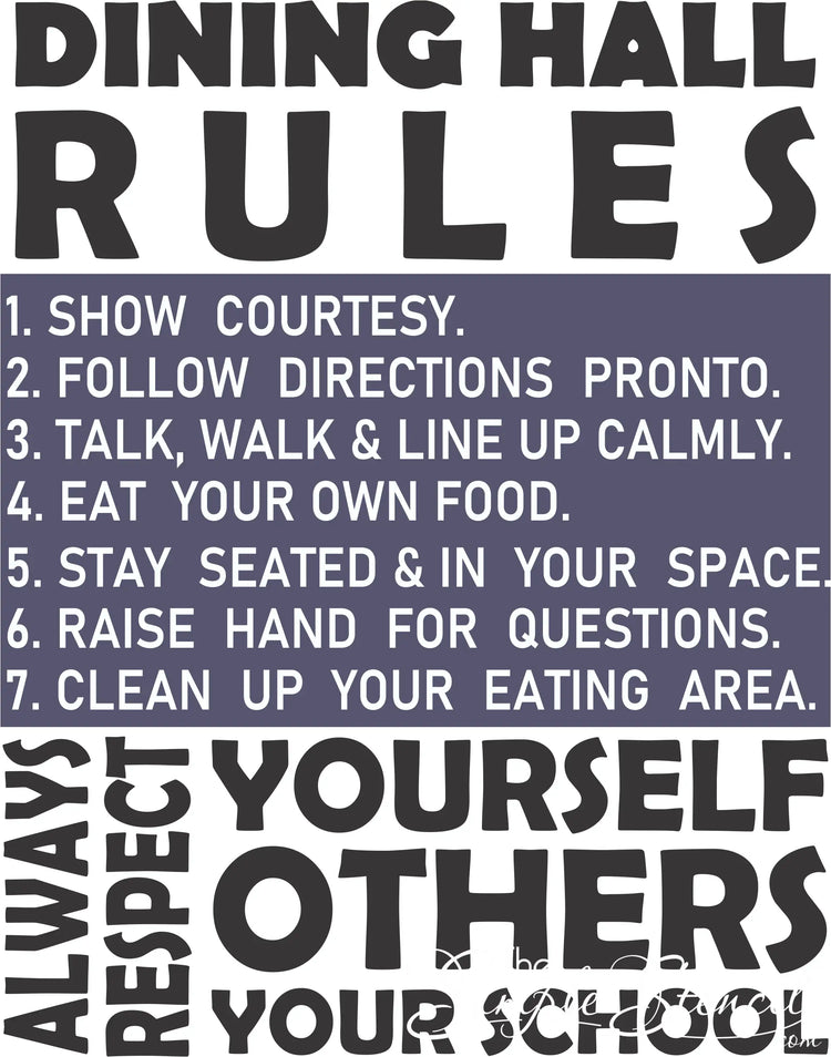 Lounge Rules. Sign Dining Hall Rules Wall Decal Sign | Lunch Room Decor – The Simple Stencil