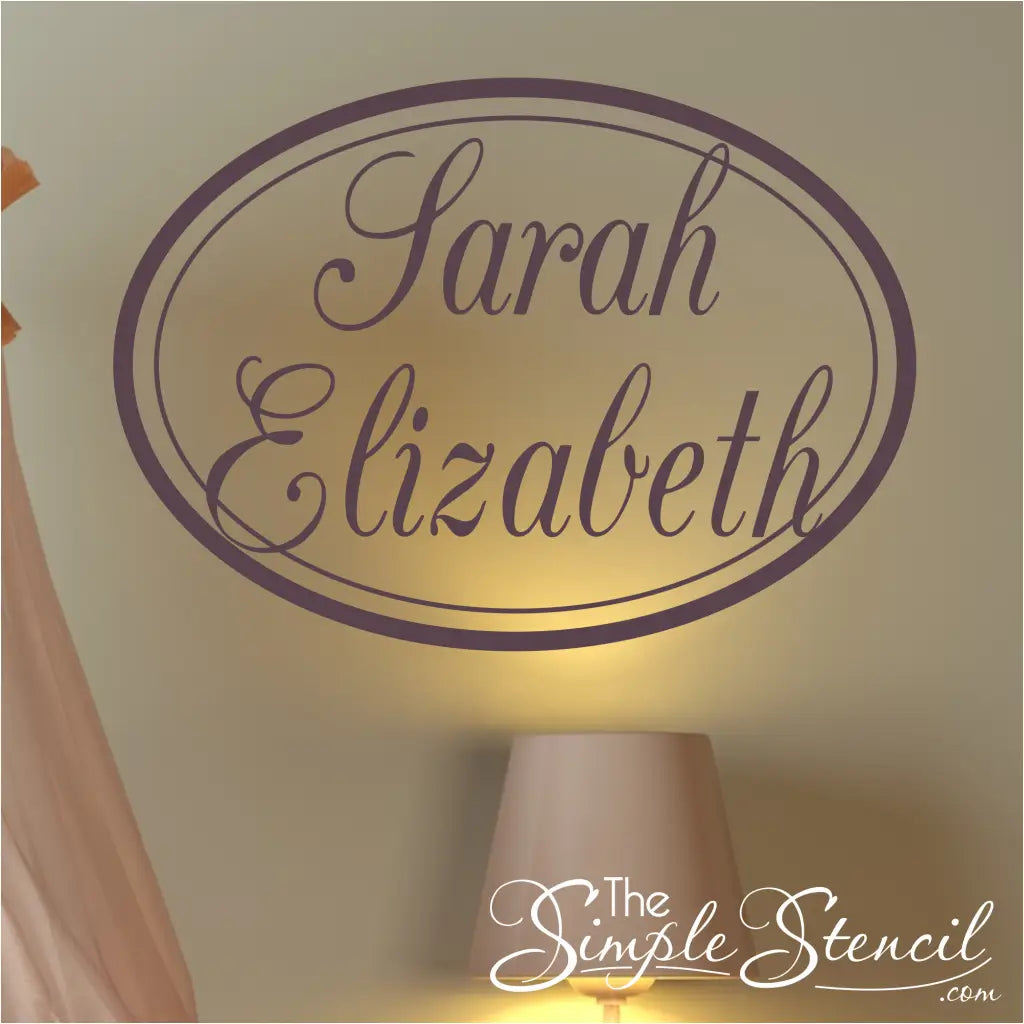 Double Name Oval Monogram Wall Decal - Thumbnail 2