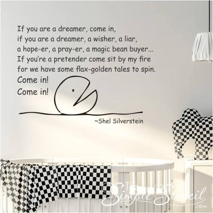 If You Are A Dreamer Come In | Shel Silverstein Wall Or Door Decal