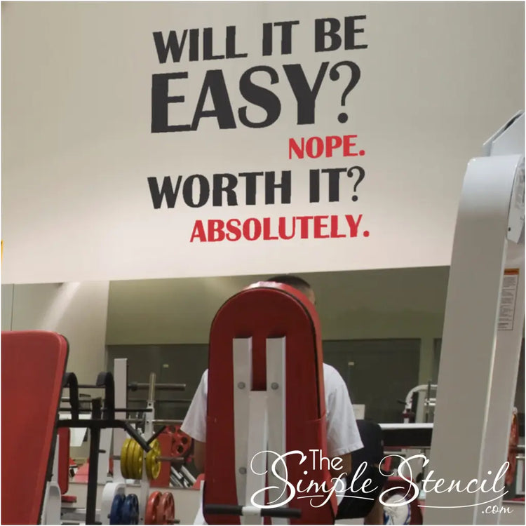 A motivational wall decal to help motivate you to reach your fitness goals. Large gym fitness center wall display decal
