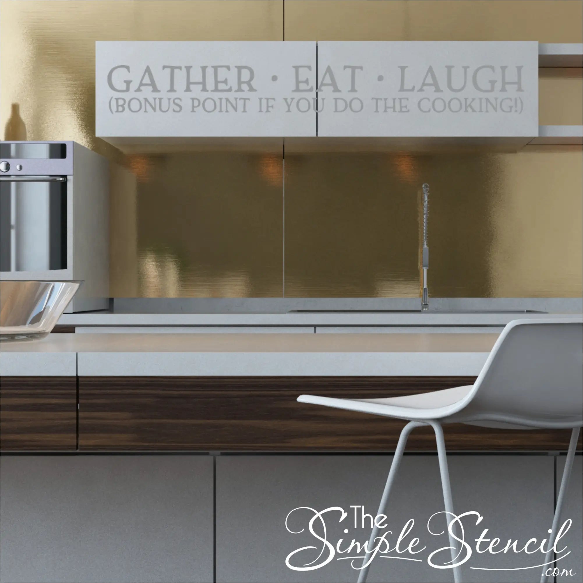 Eat Gather Laugh - Bonus Points If You Do The Cooking - Kitchen Wall Decal - Thumbnail 3