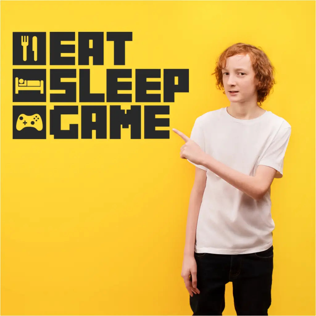 Eat Sleep Game Large Gamer Decal