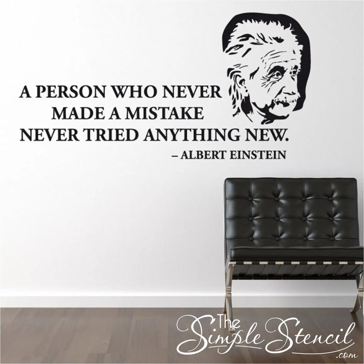 Einstein Face Silhouette Wall Art
