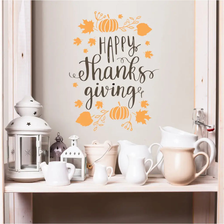 Embellished Happy Thanksgiving Wall & Window Decal