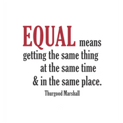 Wall Quote Decal by The Simple Stencil for Black History Month. This particular design is of a quote about equality by Thurgood Marshal and can be designed in up to two colors and many sizes to match your school or office decor.