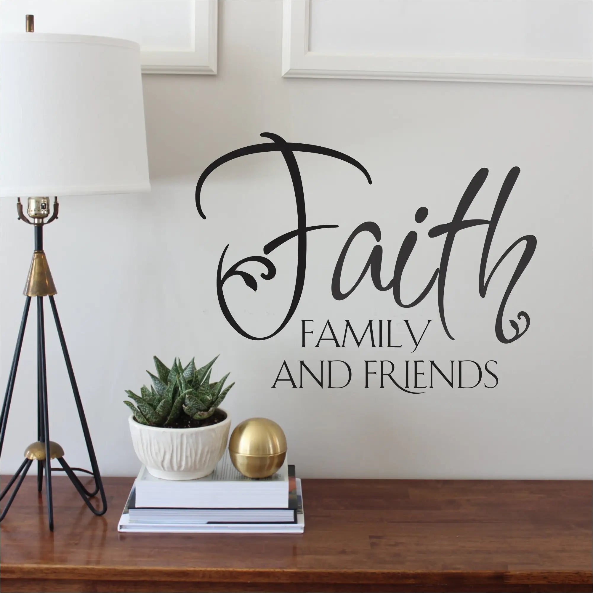 Faith Family and Friends | Simple vinyl wall decal by The Simple Stencil