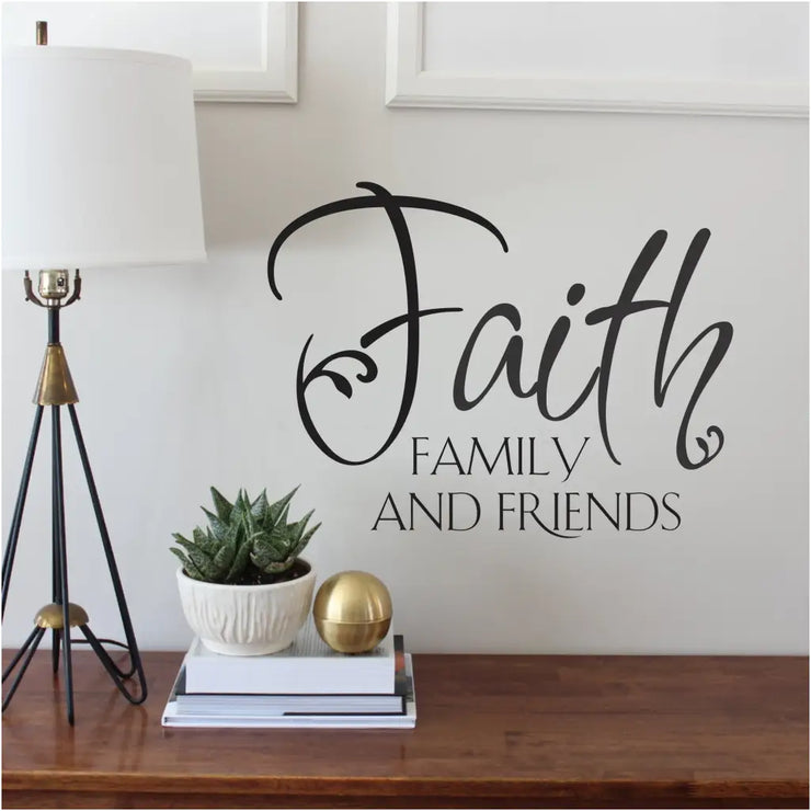 Faith Family and Friends | Simple vinyl wall decal by The Simple Stencil