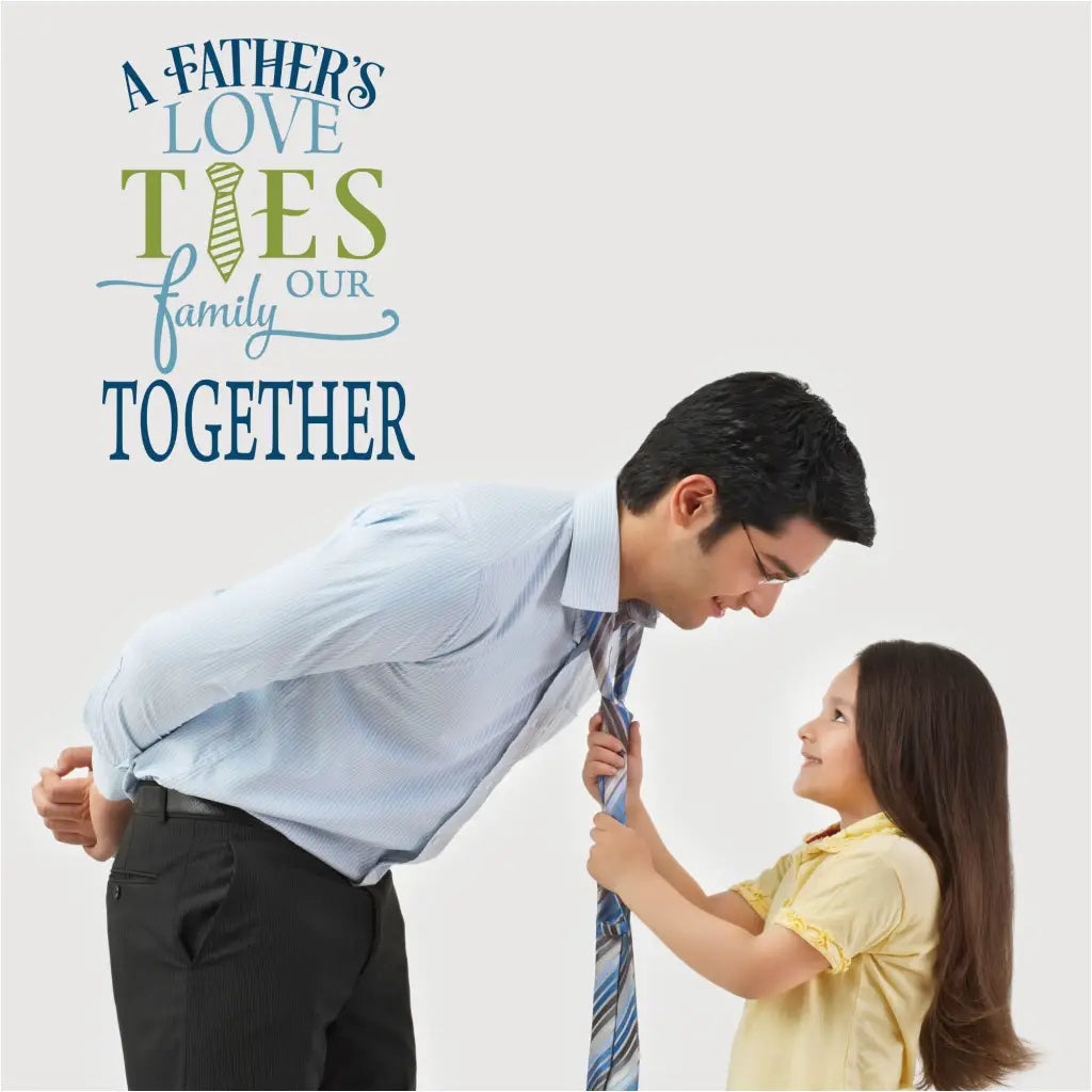 A father's love ties our family together. A cute wall decal design by TheSimpleStencil.com is a great way to celebrate Dad this Father's Day!