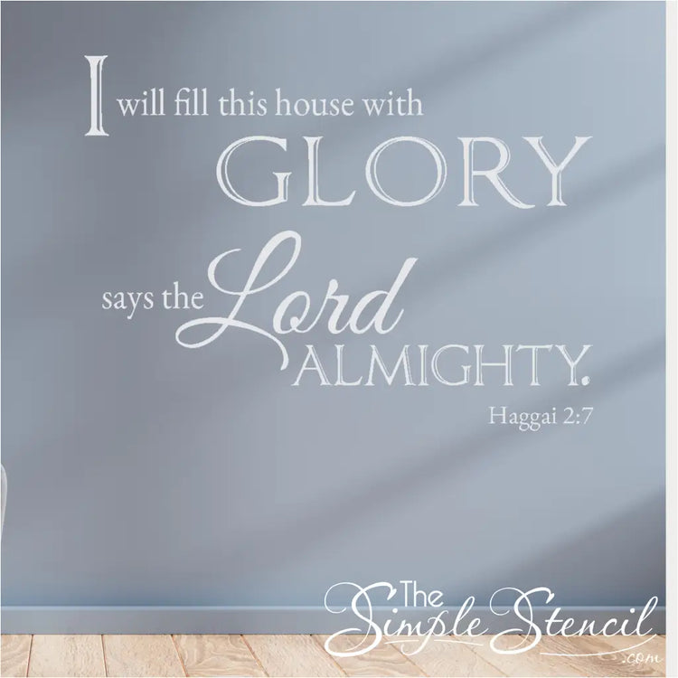 A Sunday school classroom decorated with the "I Will Fill This House With Glory" wall decal, creating a vibrant and inspiring learning space.