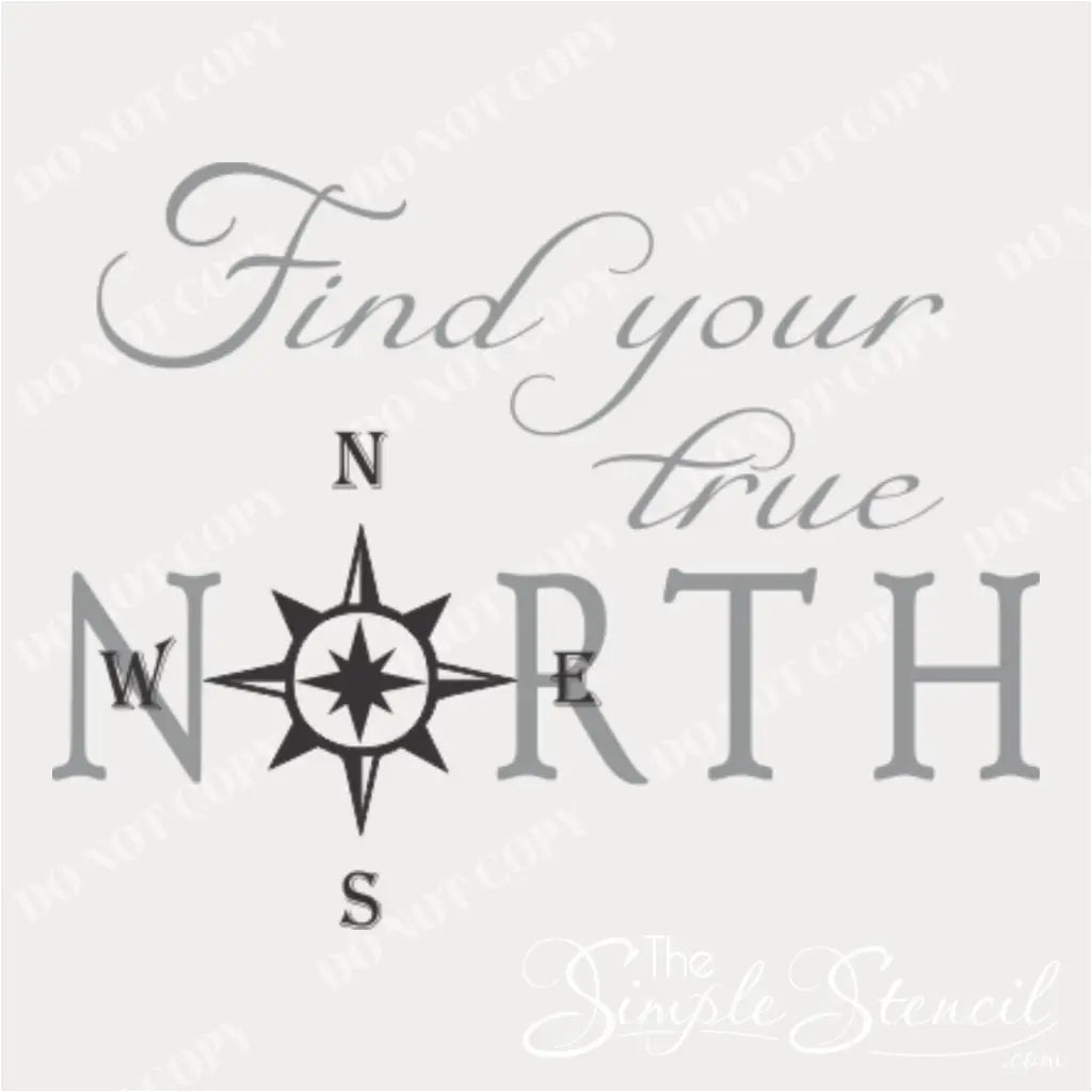 Close-up of the "O" in "NORTH" as a compass on the "Find Your True NORTH" decal, highlighting the unique design element and intricate details.