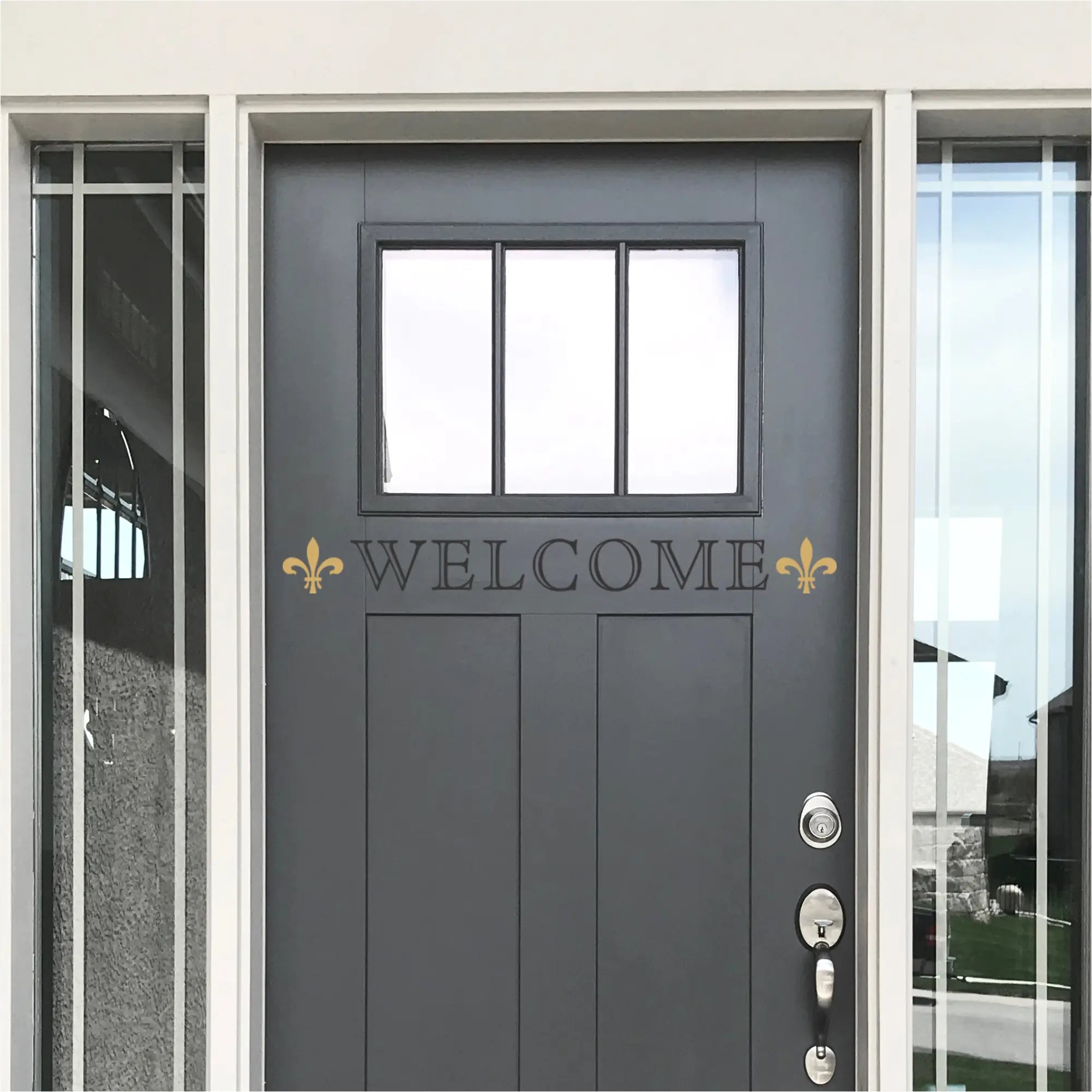 Fleur De Lis Welcome Wall Window Or Door Vinyl Decal
