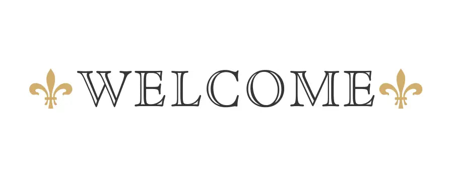 Fleur De Lis WELCOME Wall Window or Door Vinyl Decal - Thumbnail 2