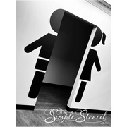 Girl & Boy Restroom Door Decal Stencils | No Read Bathroom Sign