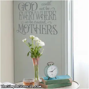 God Created Mothers | Day Wall Decal Simple Stencils