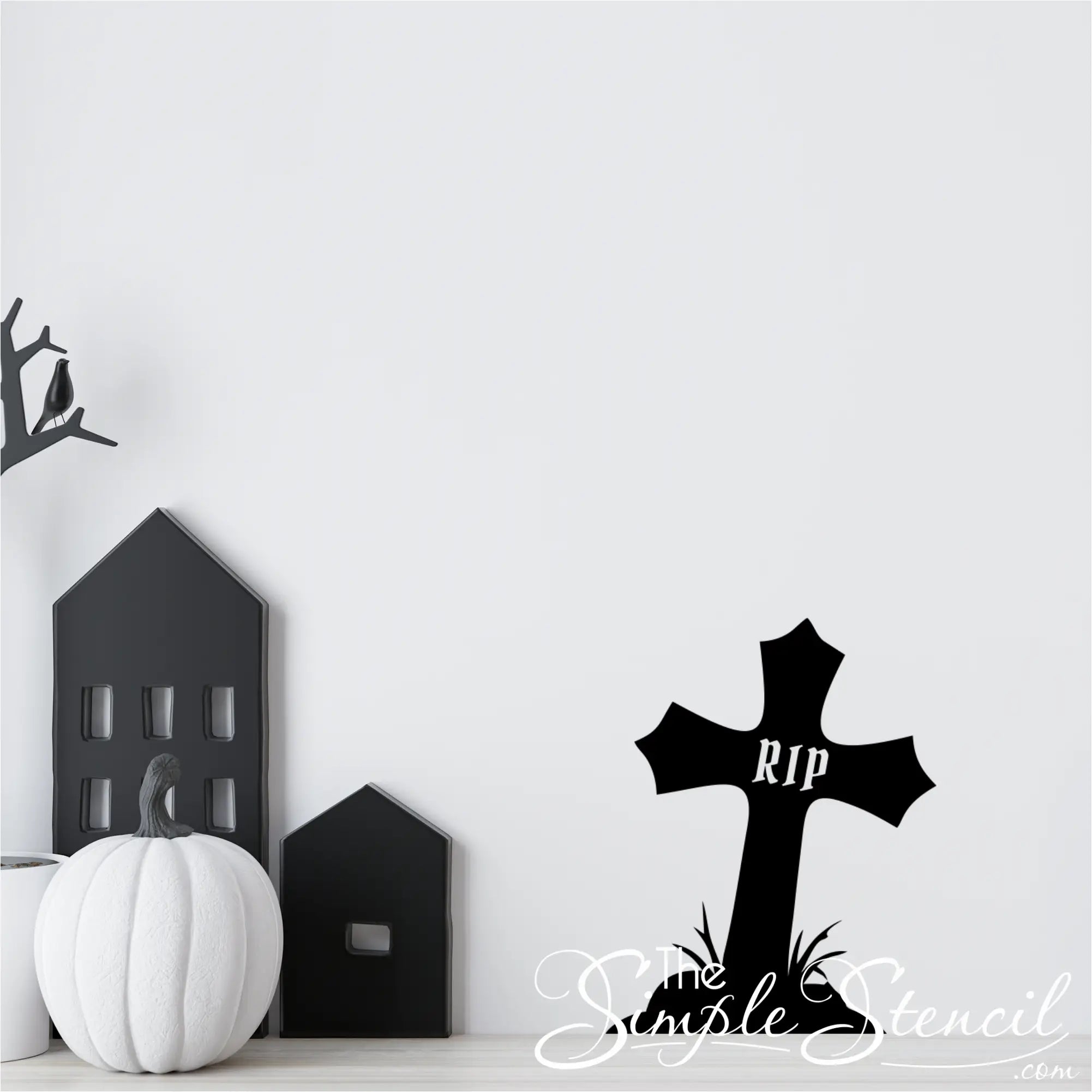 Gothic RIP Cross Decal - Thumbnail 3