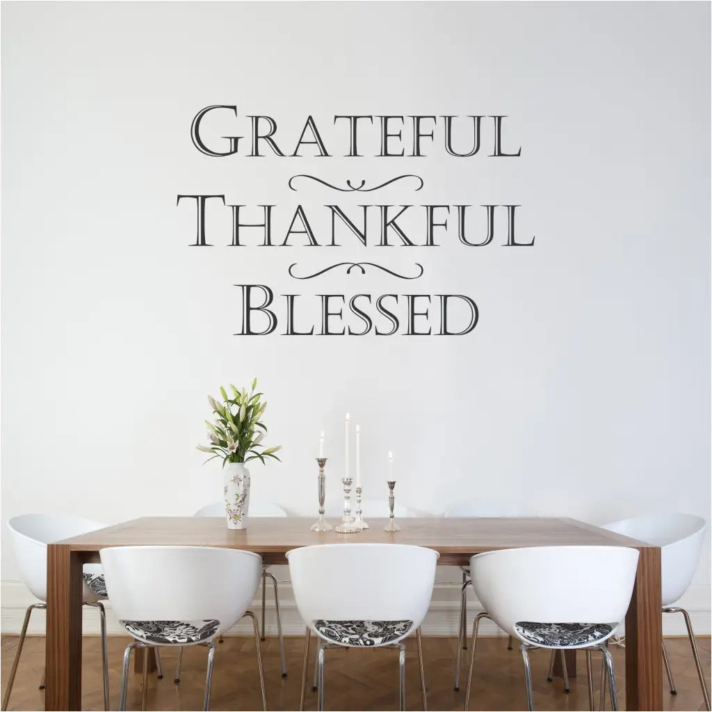 Grateful Thankful Blessed Wall Decal