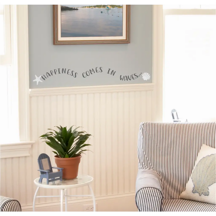 Happiness Comes In Waves | Beach Inspired Wall Decor