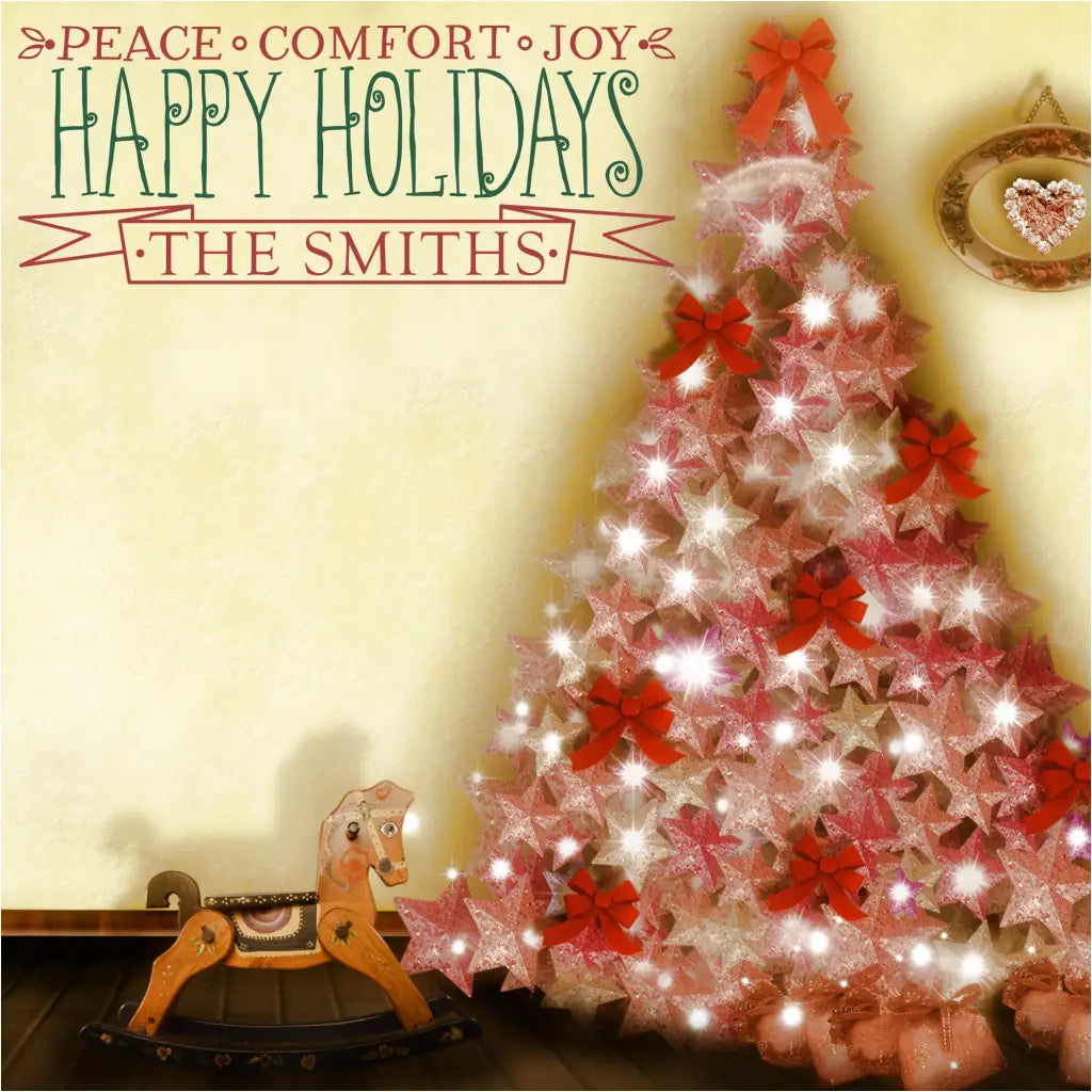 Happy Holidays Family Wall Monogram Decal