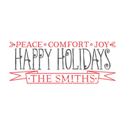 Happy Holidays Family Wall Monogram Decal