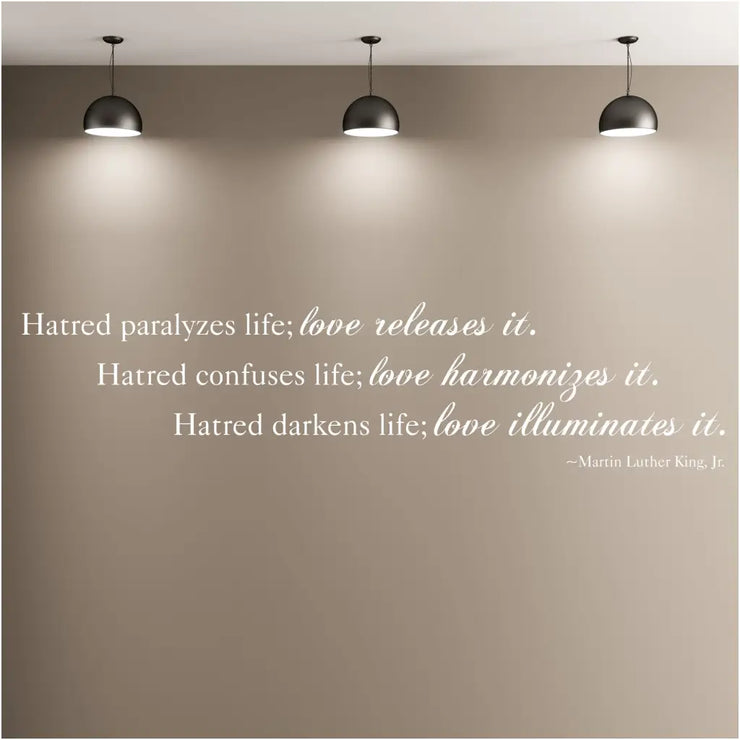 Hatred Darkens; Love Illuminates | Martin Luther King Wall Quote Decal