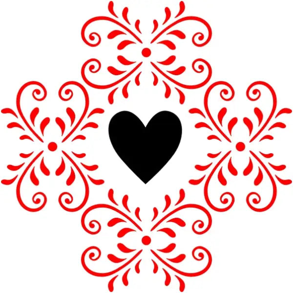 Heart Embellished Decal Design | Stencils Wall Art And Decals