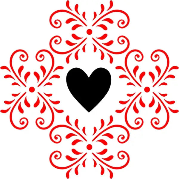 Heart Embellished Decal Design | Stencils Wall Art And Decals