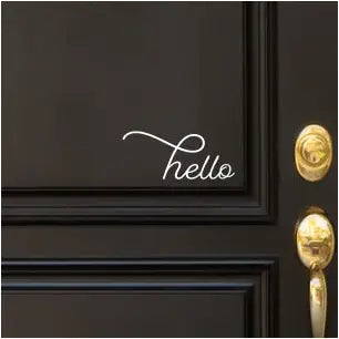 Hello Door Vinyl Decal | Sticker Removable Lettering