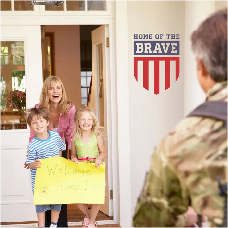 Home of the Brave - Vinyl wall or window decal for decorating political holidays or any military home.