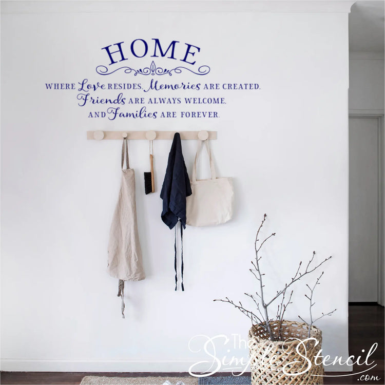 Easy-to-Install Family and Friends Inspirational Wall Decal with Script Fonts