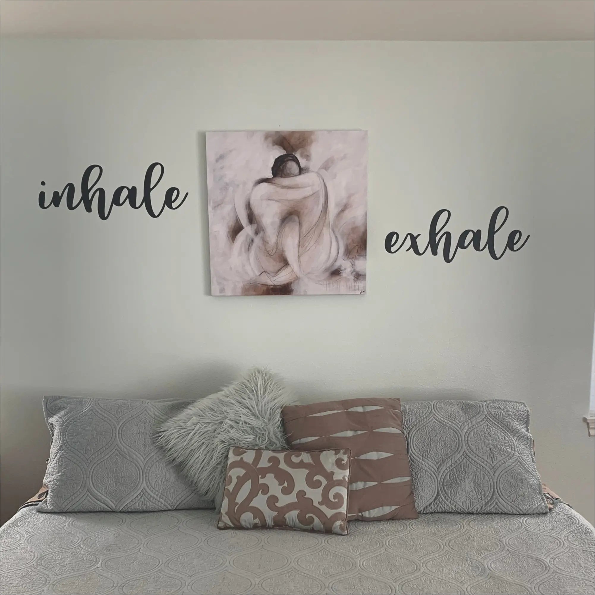 Inhale Exhale - Script Wall Decal Word Art Decor
