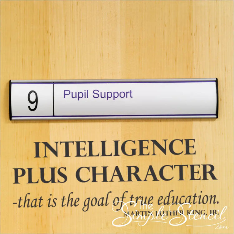 Wall Decal - Intelligence plus character that is the goal of a true education. Martin Luther King Jr. Quote for Black History Month, MLK Day or Juneteenth celebrations in schools, churches, community centers, etc. 