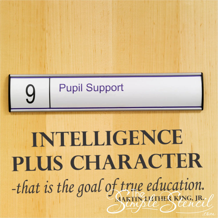 Wall Decal - Intelligence plus character that is the goal of a true education. Martin Luther King Jr. Quote for Black History Month, MLK Day or Juneteenth celebrations in schools, churches, community centers, etc. 