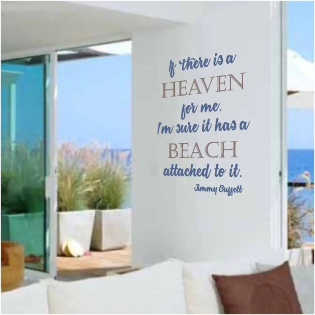 Jimmy Buffett Wall Quote - Beach Heaven Saying