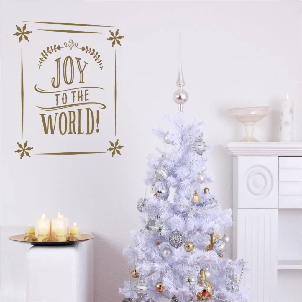 Joy To The World - Snowflake Frame Wall Decal