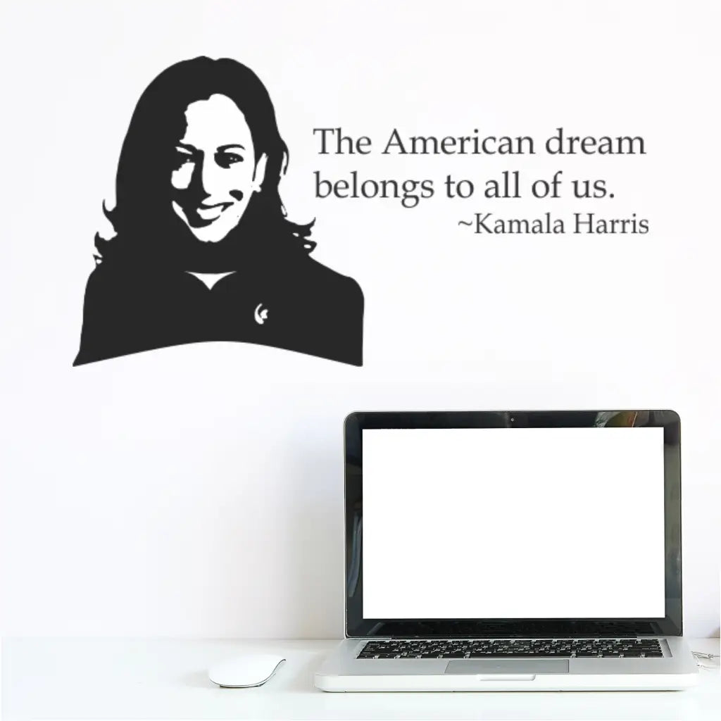 Kamala Harris Vinyl Wall Decal Silhouette of her face, smile and strength. 