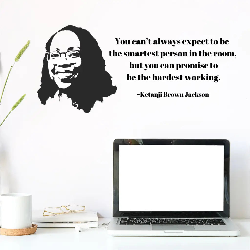 Silhouette wall decal of Ketanji Brown Jackson, first Black woman Supreme Court Justice.