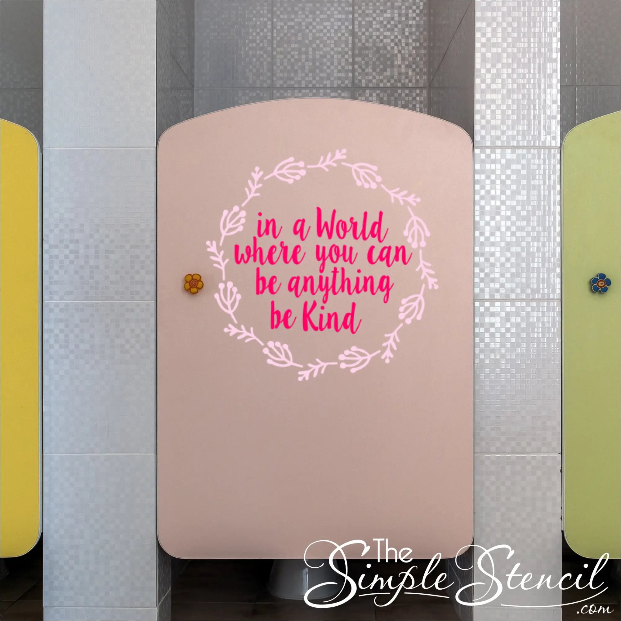 Be Kind Wall Decal with Dandelion Wreath - Thumbnail 2